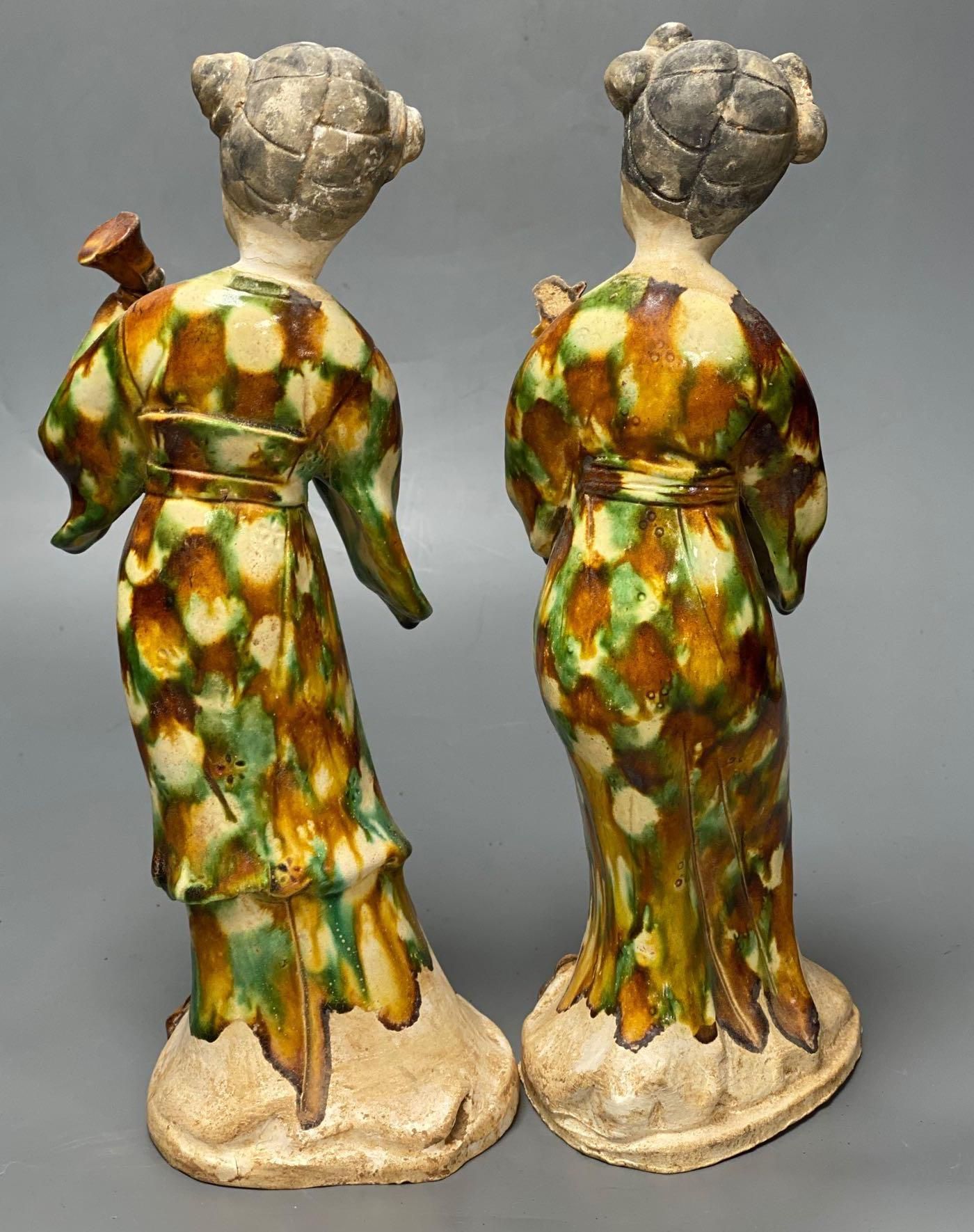 A set of six Chinese Tang style sancai pottery figures of female musicians, 32cm